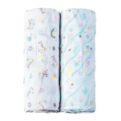 Set Baby Swaddle Unicorni-Stelle I Coccolosi (2 Pezzi)