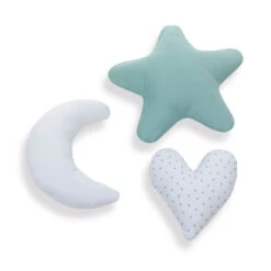 Set Cuscini Decorativi (3 Pezzi) Verde Acqua / Bianco