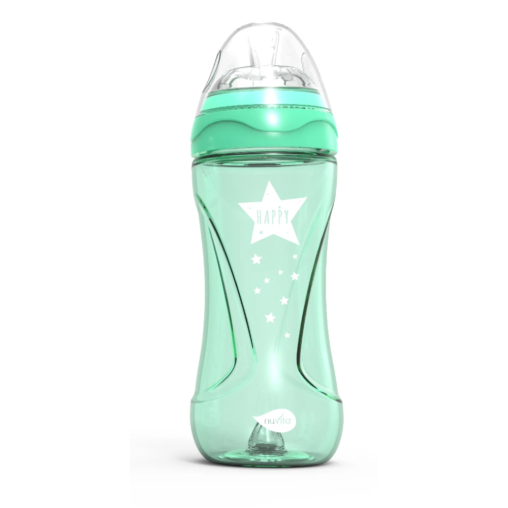 Mimic Cool 330 Ml Biberon Con Valvola Riduci Coliche Verde 1 Mimic Cool 330 Ml Biberon Con Valvola Riduci Coliche Verde