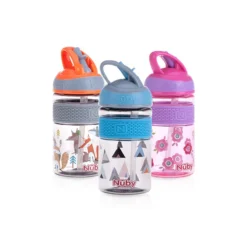 Nuby Borraccia 2in1 In Tritan Funzione Biberon/Tazza Con Cannuccia Rigida 360ml