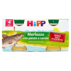Hipp Omogeneizzato Bio Merluzzo Con Carote E Patate 2 X 80g