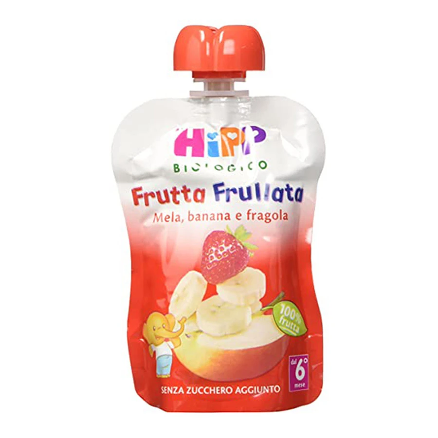 Hipp Frutta Frullata Bio Mela Banana E Fragola 90 G 1 Hipp Frutta Frullata Bio Mela Banana E Fragola 90 G