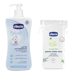CHICCO Latte Detergente 500ml + Quadrotti 60 Pezzi