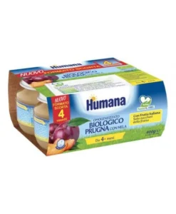 Humana Omogeneizzato Bio Prugna Con Mela 4 X 100g