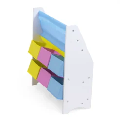 Scaffale Small In Legno Porta Libri E Giocattoli Con 3 Ripiani E 6 Cestoni -Bambino Prodotti Negozio 0047706 scaffale small in legno porta libri e giocattoli con 3 ripiani e 6 cestoni