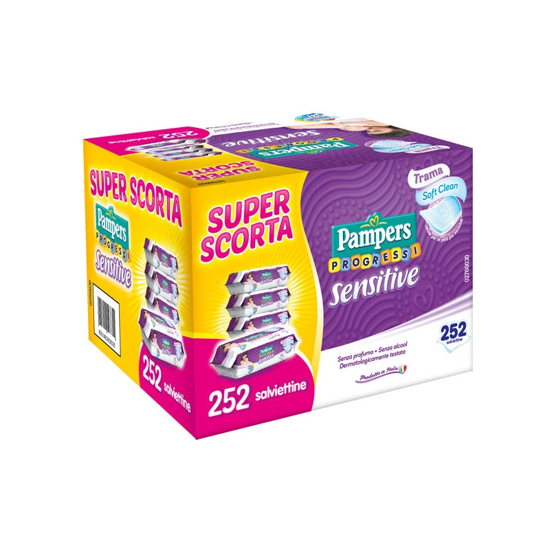 Pampers® Pampers Salviette Sensitive Delicate Senza Profumi Aggiunti - 252 Salviette (4 Confezioni Da 63 Salviette) 2 Pampers® Pampers Salviette Sensitive Delicate Senza Profumi Aggiunti - 252 Salviette (4 Confezioni Da 63 Salviette) - immagine 2