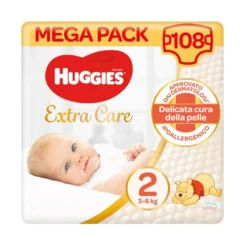 HUGGIES Pannolini Extra Care 2 Mega Pack - 108 Pezzi