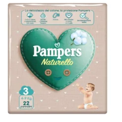 Pampers® Pannolini Naturello 3 Midi (4-9 Kg) Confezione Da 22 Pezzi