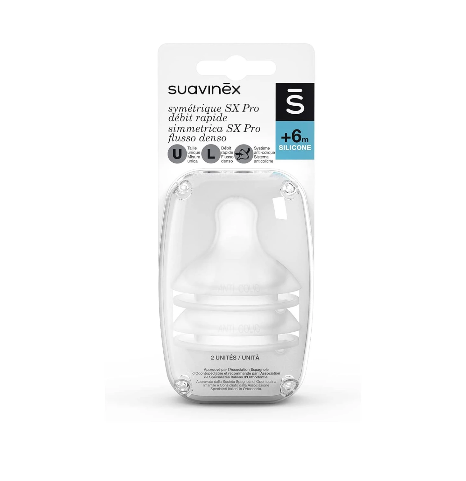 Suavinex 2 Tettarelle Simmetriche SX Pro Fisio - Flusso Denso 2 Suavinex 2 Tettarelle Simmetriche SX Pro Fisio - Flusso Denso - immagine 2