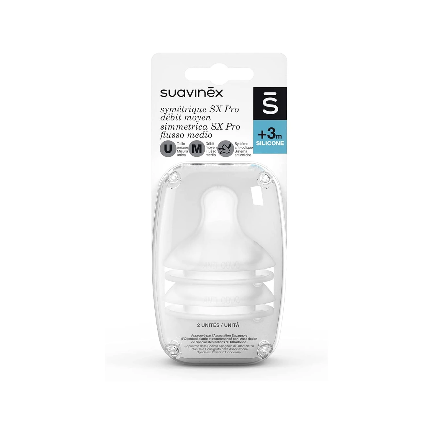 Suavinex 2 Tettarelle Simmetriche SX Pro Fisio - Flusso Medio 2 Suavinex 2 Tettarelle Simmetriche SX Pro Fisio - Flusso Medio - immagine 2