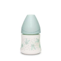 Suavinex Hygge Biberon Flusso Lento 150Ml - Coniglio Pois Verde