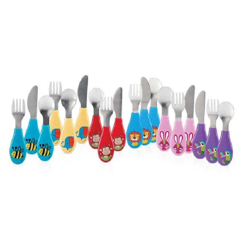 Nuby Set Posate Forchetta Coltello Cucchiaio In Inox 1 Nuby Set Posate Forchetta Coltello Cucchiaio In Inox