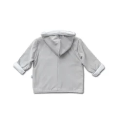 Bambino Prodotti Negozio -Bambino Prodotti Negozio 0080957 bamboom cardigan felpato con cappuccio pure per neonato grey ivory