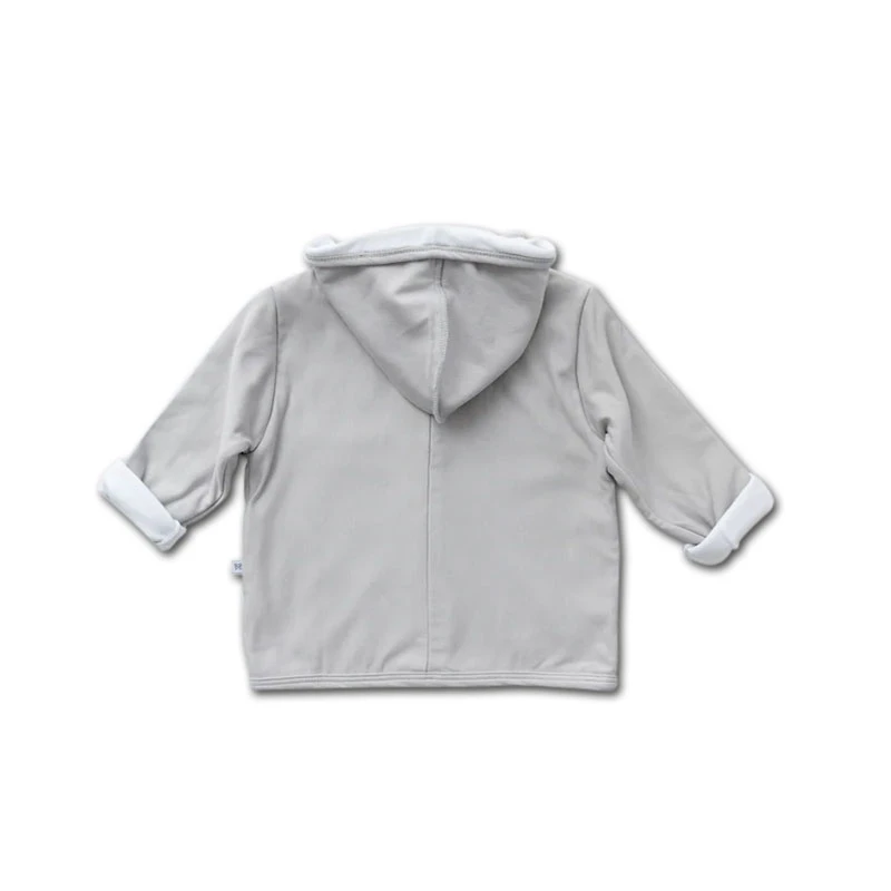 Bamboom Cardigan Felpato Con Cappuccio Pure Per Neonato - Grey Ivory 2 Bamboom Cardigan Felpato Con Cappuccio Pure Per Neonato - Grey Ivory - immagine 2