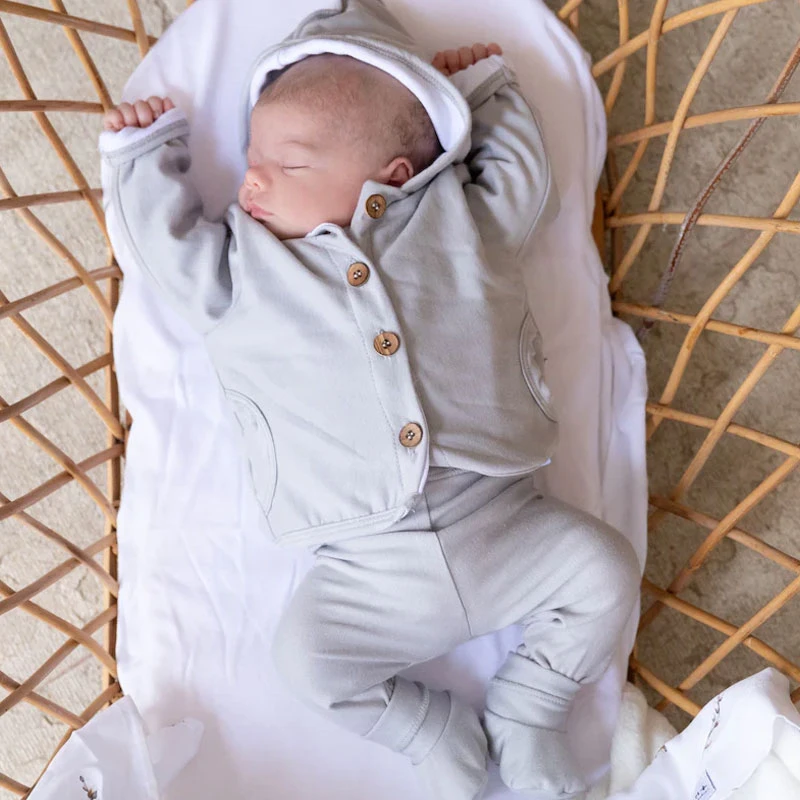 Bamboom Cardigan Felpato Con Cappuccio Pure Per Neonato - Grey Ivory 3 Bamboom Cardigan Felpato Con Cappuccio Pure Per Neonato - Grey Ivory - immagine 3