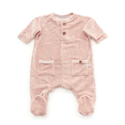 Bamboom Tuta Con Piedi In Velluto - Rosa Cipria