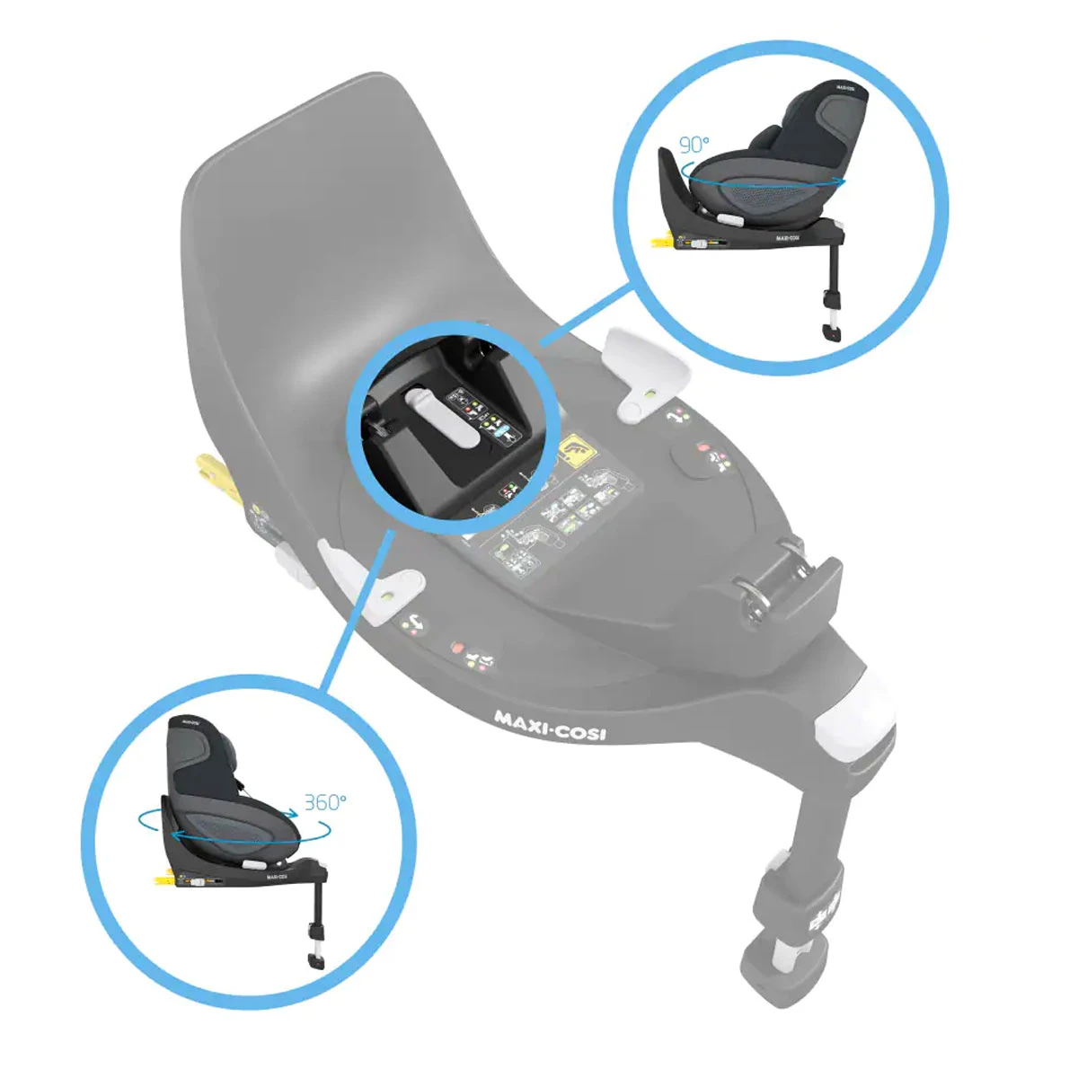 Maxi-Cosi Maxi Cosi Base Isofix Family Fix 360 Con Sistema Girevole Per Seggiolino Auto 3 Maxi-Cosi Maxi Cosi Base Isofix Family Fix 360 Con Sistema Girevole Per Seggiolino Auto - immagine 3