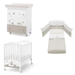 Tris B Letto + Bagnetto + Completo Piumone Mirtillo