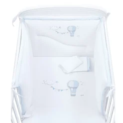 Picci Set 3pz Piumetto Imbottito, Paracolpi Federa Per Lettino Aria - Tinta Bianca