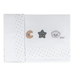 Picci Set 3pz Coprimaterasso, Lenzuolo Sopra E Federa Per Culla Smile - Grigio