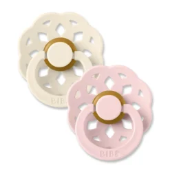 Bibs Set 2pz Ciuccio Neonato Boheme In Lattice Naturale 6-18mesi