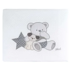 Picci Copertina Rombetto Ricamata Per Culla Valdo 70x80cm - Grigio