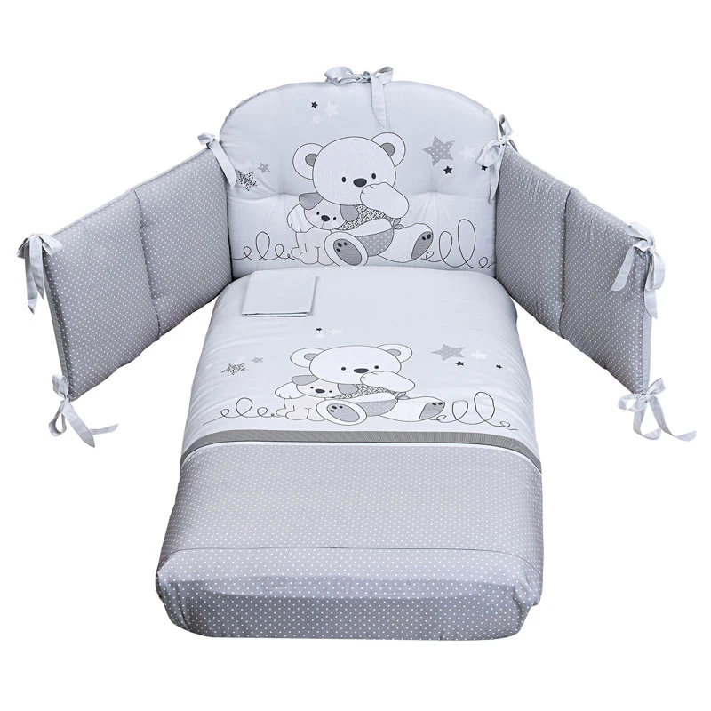 Picci Set 3pz Piumetto, Paracolpi E Federa Per Letto Valdo - Stampato Grigio 1 Picci Set 3pz Piumetto, Paracolpi E Federa Per Letto Valdo - Stampato Grigio