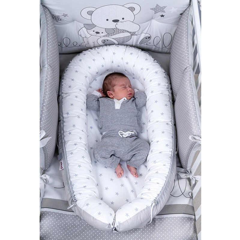 Picci Set 3pz Piumetto, Paracolpi E Federa Per Letto Valdo - Stampato Grigio 2 Picci Set 3pz Piumetto, Paracolpi E Federa Per Letto Valdo - Stampato Grigio - immagine 2