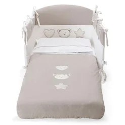 Pali Completo 3pz Piumone Sfoderabile, Paracolpi E Federa Per Letto Birillo