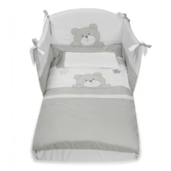 Pali Set Completo 3pz Piumone Imbottito, Federa E Paracolpi Per Lettino Teo