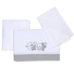 Foppapedretti Completo Lenzuolo 3pz Piccoli Amici Con Coprimaterasso E Federa