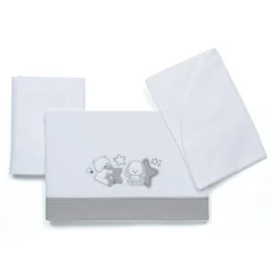 Foppapedretti Completo 3pz Lenzuolo Armony E Piccoli Amici Con Coprimaterasso E Federa