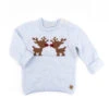 Bamboom Maglione Di Natale Con Renna, Maglioncino Natalizio Neonato - Azzurro