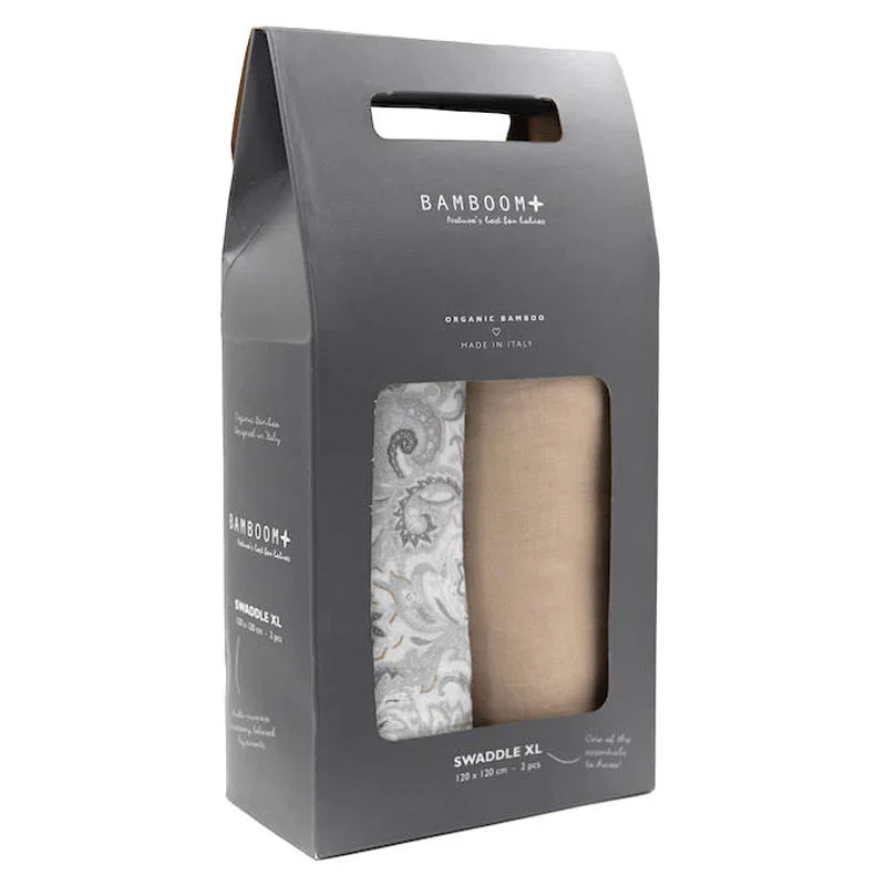 Bamboom 2Pack Swaddle XL In Bambù Organico, 120x120cm 2 Bamboom 2Pack Swaddle XL In Bambù Organico, 120x120cm - immagine 2