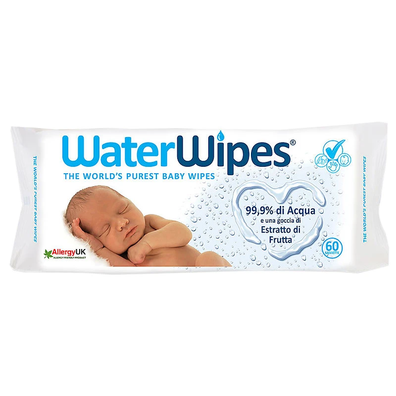 WaterWipes 60 Salviette Umidificate Bambino, 99,9% Di Acqua, Biodegradabili 1 WaterWipes 60 Salviette Umidificate Bambino, 99,9% Di Acqua, Biodegradabili