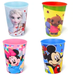 Bicchiere In Plastica Fantasia Cartoni Animati, Bing, Minnie, Mickey Mouse, Frozen - 260ml