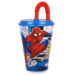 Bicchiere Con Cannuccia Per Bambino, Fantasia Frozen, Spiderman - 430ml -Bambino Prodotti Negozio 0098979 bicchiere con cannuccia per bambino fantasia frozen spiderman 430ml
