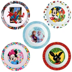 Piatto Fondo Per Bambini Da Microonde, Fantasia Spiderman, Minnie, Mickey Mouse, Bing, Frozen