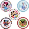 Piatto Piano Per Bambini, Da Microonde, Fantasia Bing, Frozen, Mickey Mouse, Minnie, Spiderman