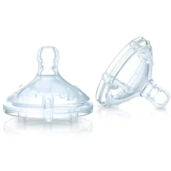 Nuby Tettarella In Silicone, Elastica, Per Biberon A Collo Largo - Flusso Veloce