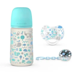 Suavinex Set Nascita SX Pro Con Biberon, Ciuccio E Catenella Portaciuccio