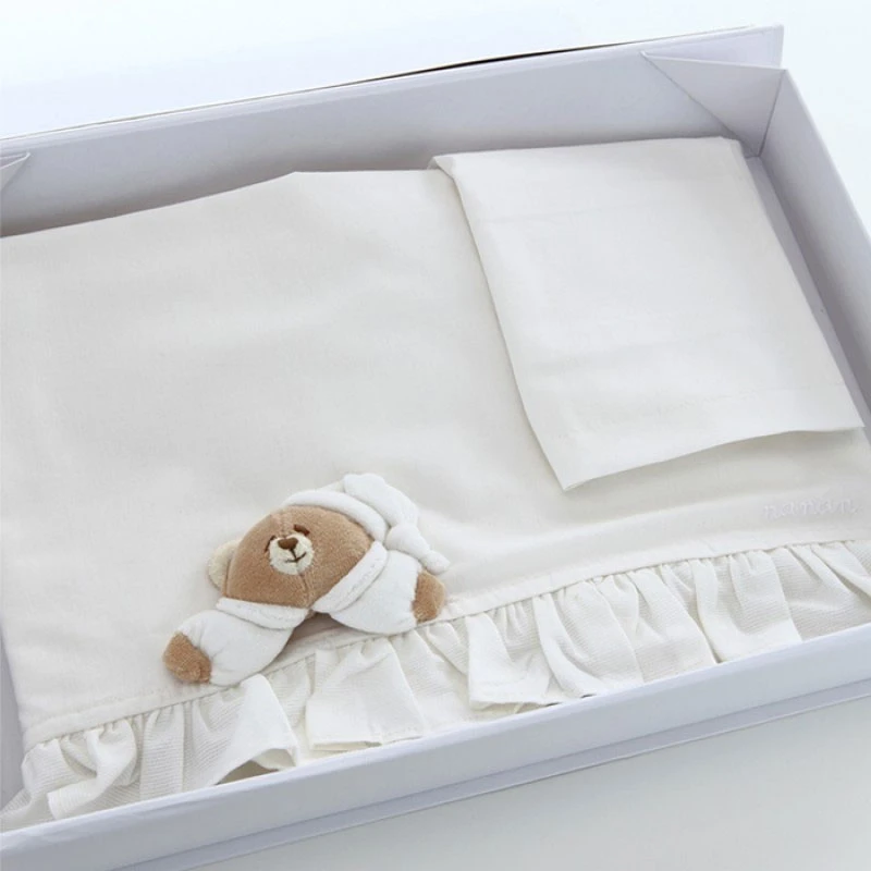 Nanan Set Lenzuola Letto Tato Con Fodera, Lenzuolo Sopra E Lenzuolo Sotto Con Angoli - Panna 1 Nanan Set Lenzuola Letto Tato Con Fodera, Lenzuolo Sopra E Lenzuolo Sotto Con Angoli - Panna