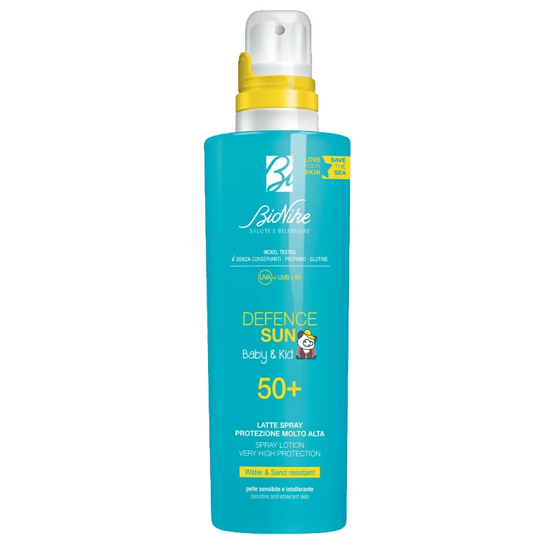 Bionike Spray Latte Solare Alta Protezione Defence Sun 50+ Baby&Kid, Resistente All'acqua - 200ml 1 Bionike Spray Latte Solare Alta Protezione Defence Sun 50+ Baby&Kid, Resistente All'acqua - 200ml