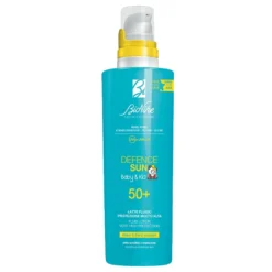 Bionike Latte Fluido Defence Sun 50+ Baby&Kid, Resistente All'acqua E Antisabbia - 200ml