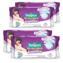 Pampers® Pampers Salviette Sensitive Delicate Senza Profumi Aggiunti - 252 Salviette (4 Confezioni Da 63 Salviette)