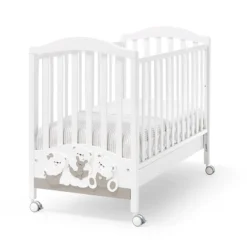 Erbesi Lettino Mirtillo In Legno Di Faggio Massello - Bianco E Tortora