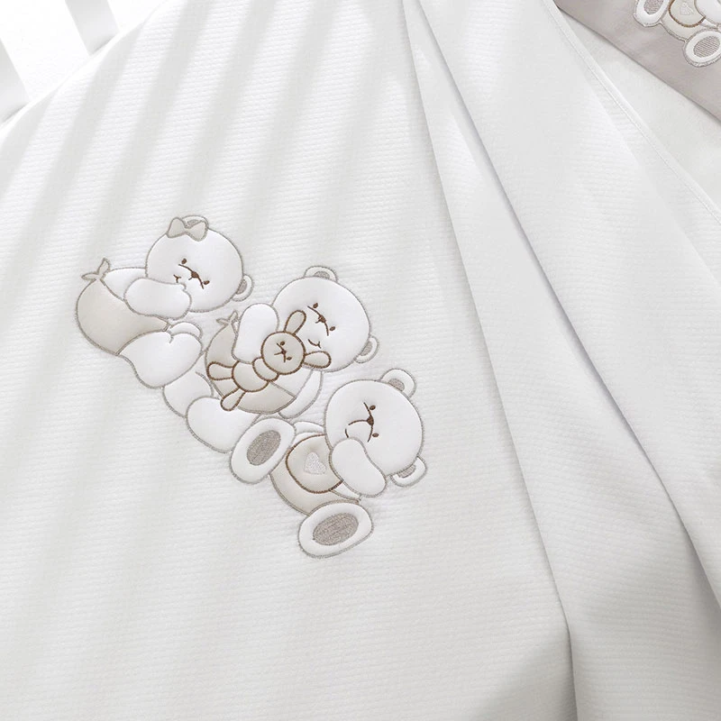 Erbesi Coperta Piquet Mirtillo - Bianco E Tortora 1 Erbesi Coperta Piquet Mirtillo - Bianco E Tortora