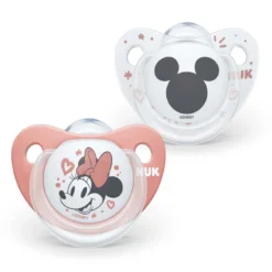 Nuk 2pz Succhietto In Silicone Trendline Disney Minnie Red Per Neonati 0-6m, 6-18m