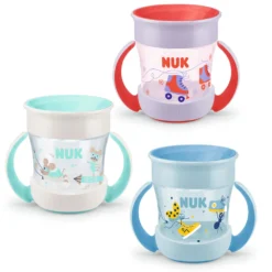 Nuk Tazza Mini Magic Cup Con Manici, Sistema Antigoccia, 6m+, 160ml - Colori Assortiti
