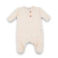 Bamboom Tuta Con Piedi In Velluto 1m, 3m - Avorio